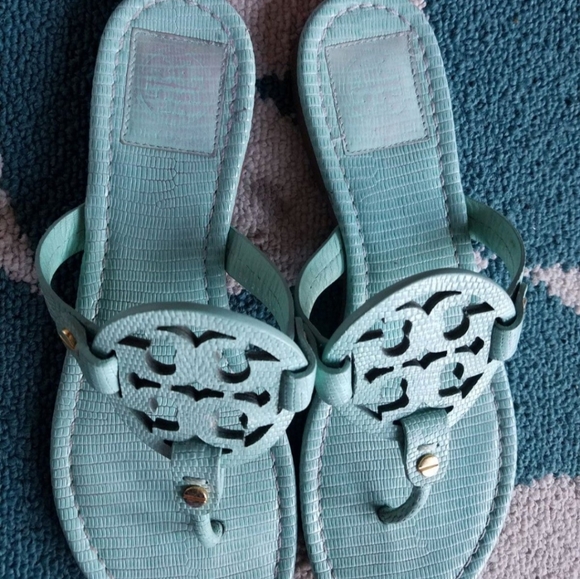 Teal Tory Burch Miller Sandals - Picture 3 of 5